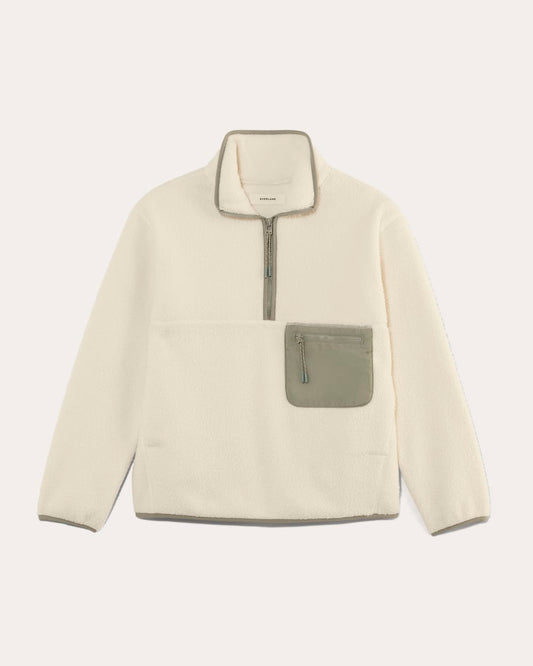 womens-renew-fleece-oversized-half-zip-heathered-oat | alt