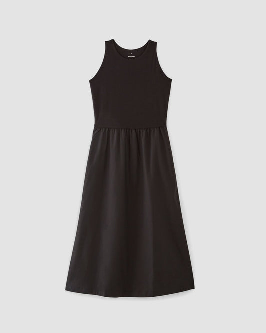 womens-supima-high-neck-riviera-dress-black | alt