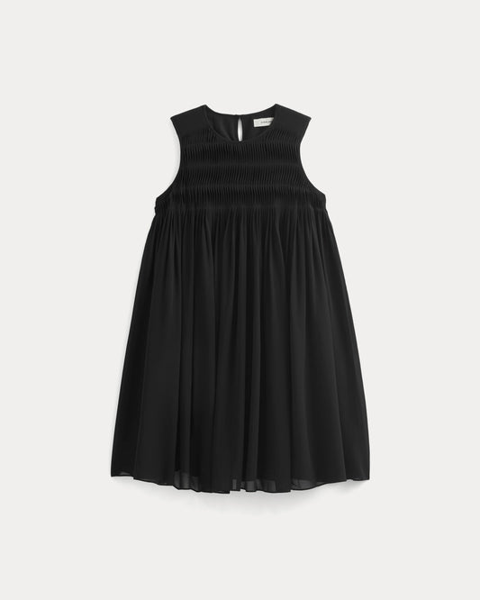 womens-twisted-pleated-mini-dress-silk-black | alt