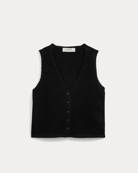 womens-tie-front-tank-in-tape-yarn-black | alt