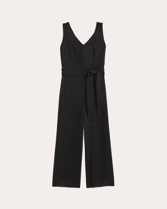 womens-triacetate-belted-jumpsuit-black | alt