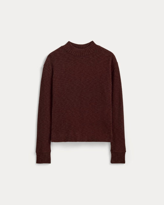womens-cozy-rib-funnel-neck-top-dark-mahogany | alt