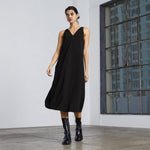 womens-city-stripe-midi-dress-black | primary