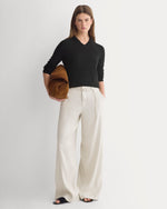 womens-wide-leg-belted-pant-stretchlinen-long-birch | primary