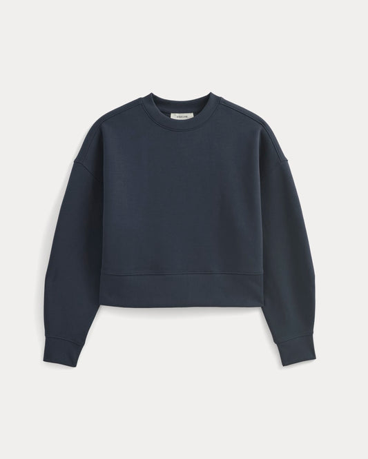 womens-fleece-cropped-crew-sweatshirt-navy | alt