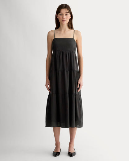 womens-gauze-tiered-dress-black | primary