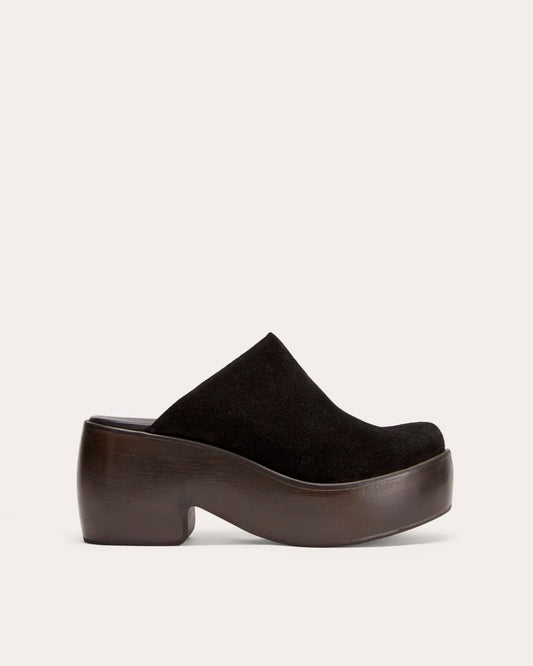 womens-wooden-puffa-clog-black-suede | primary