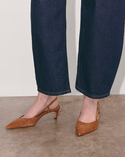womens-studio-slingback-heel-saddle-brown-suede | alt