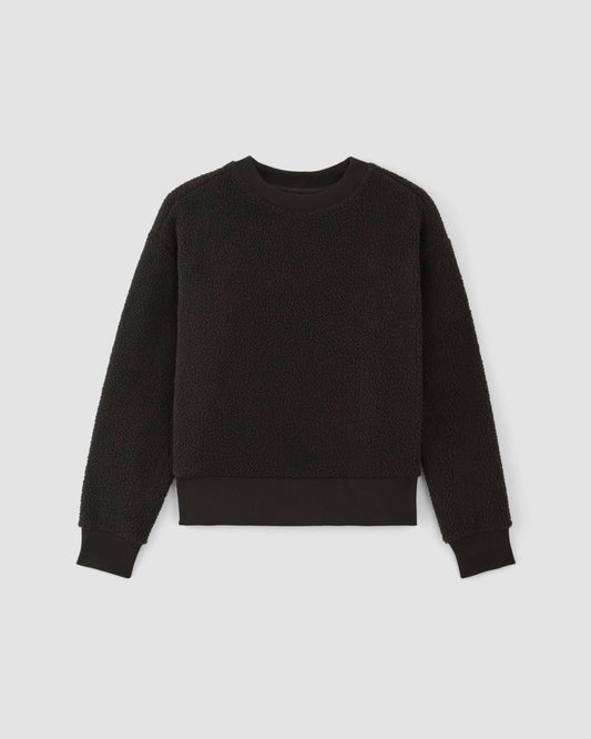 womens-renew-fleece-oversized-crew-black | alt