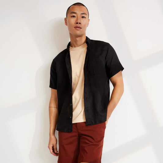 mens-linen-ss-stndrd-fit-shirt-black | primary