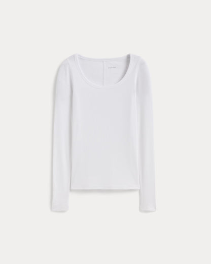 womens-pima-micro-rib-long-sleeve-tee-white | alt