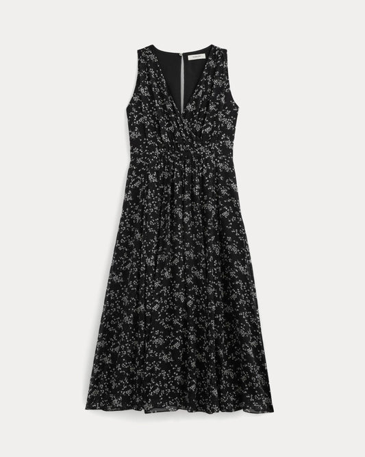 womens-maxi-dress-in-silk-georgette-sweet-floral-black | alt