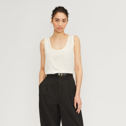womens-clean-silk-scoop-neck-tank-off-white | primary
