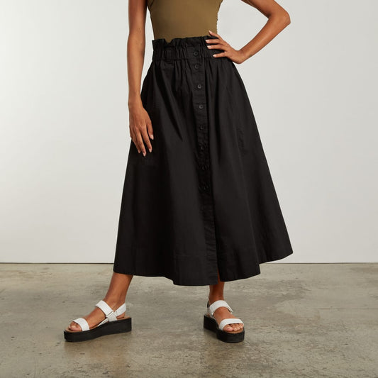 womens-easy-button-front-skirt-black | primary