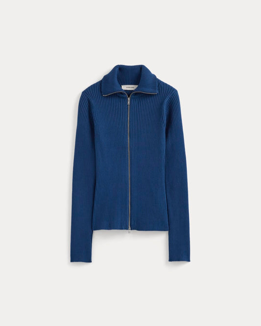 womens-full-zip-rib-jacket-cotton-estate-blue | alt