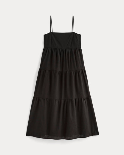 womens-gauze-tiered-dress-black | alt