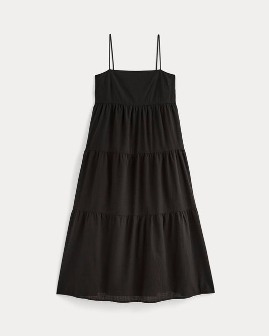 womens-gauze-tiered-dress-black | alt