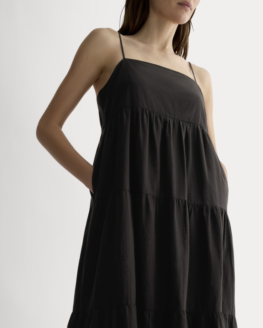 womens-gauze-tiered-dress-black