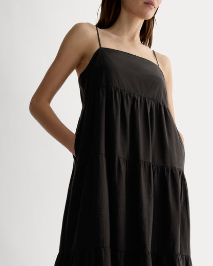 womens-gauze-tiered-dress-black