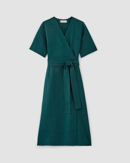womens-short-sleeve-wrap-dress-dark-sea | alt