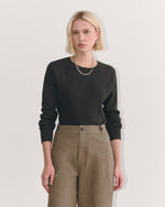womens-cotton-waffle-crew-ls-tee-black | primary