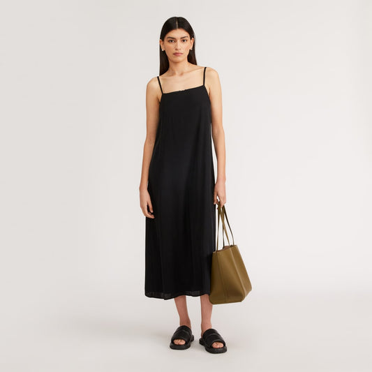 womens-satin-square-neck-slip-dress-black | primary