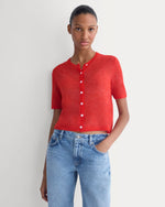 womens-air-alpaca-short-sleeve-cardigan-fiery-red | primary