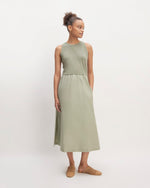 womens-supima-high-neck-riviera-dress-sage-green | primary